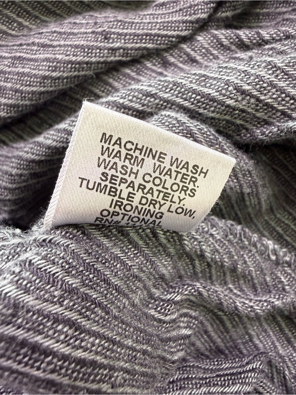 NWOT FLAX Gray 100% Linen Textured Diagonal Stripe Pull On Pants Size Small - Picture 7 of 11